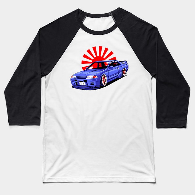 Nissan Skyline Vector Illustration Baseball T-Shirt by yudabento